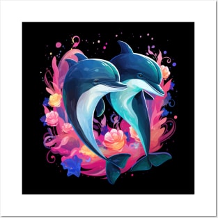 Porpoise Couple Valentine Posters and Art